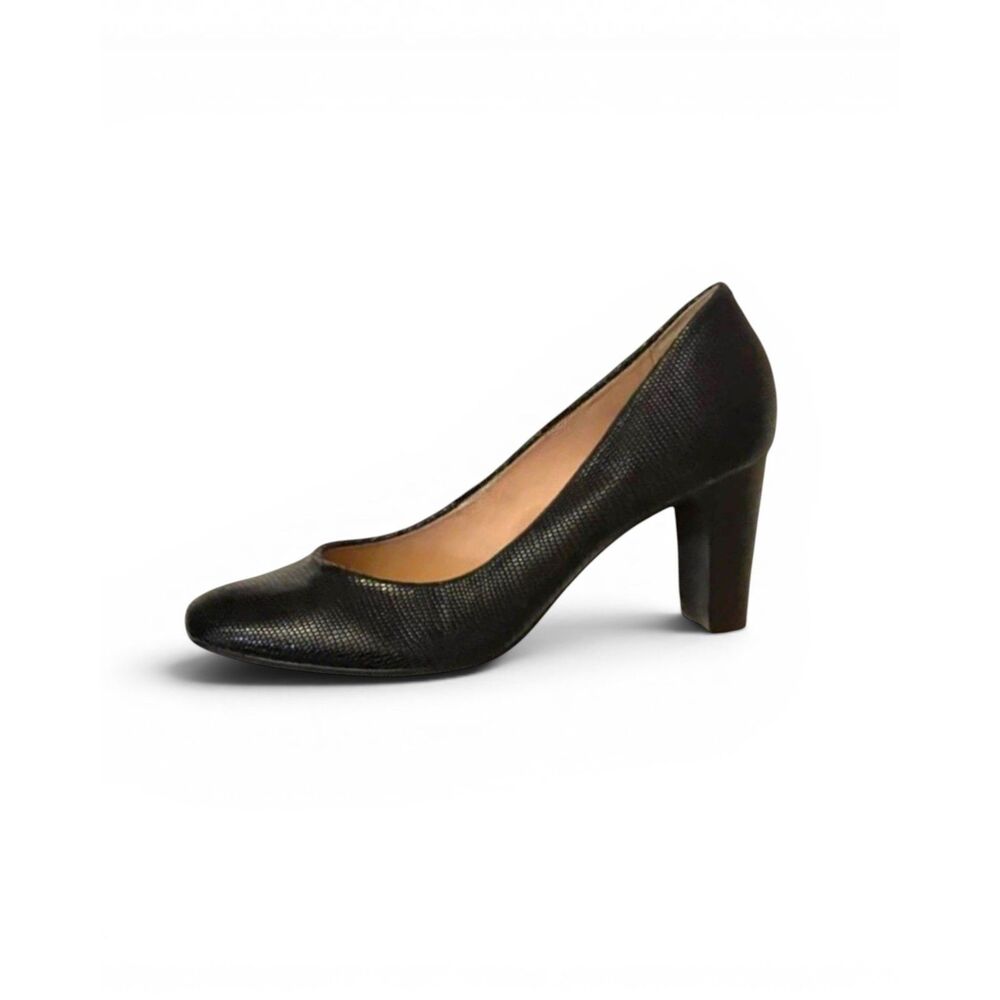 Nurture Maren Black Lizard-Embossed Pump, Excellent! Size 10